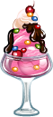 Countertop decor - strawberry sundae